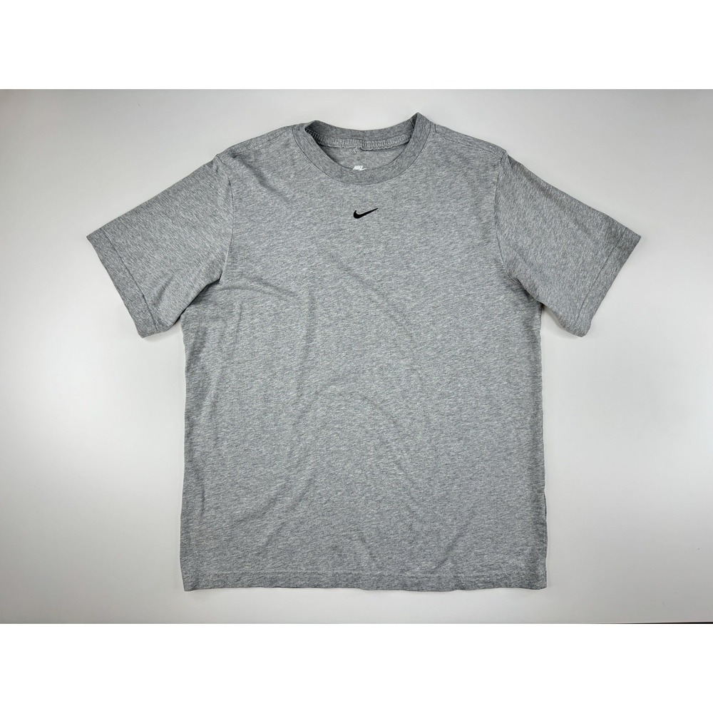 The Nike Tee Loose Fit‎ Embroidered Center Swoosh T-Shirt Mens S Grey Y2K 90s